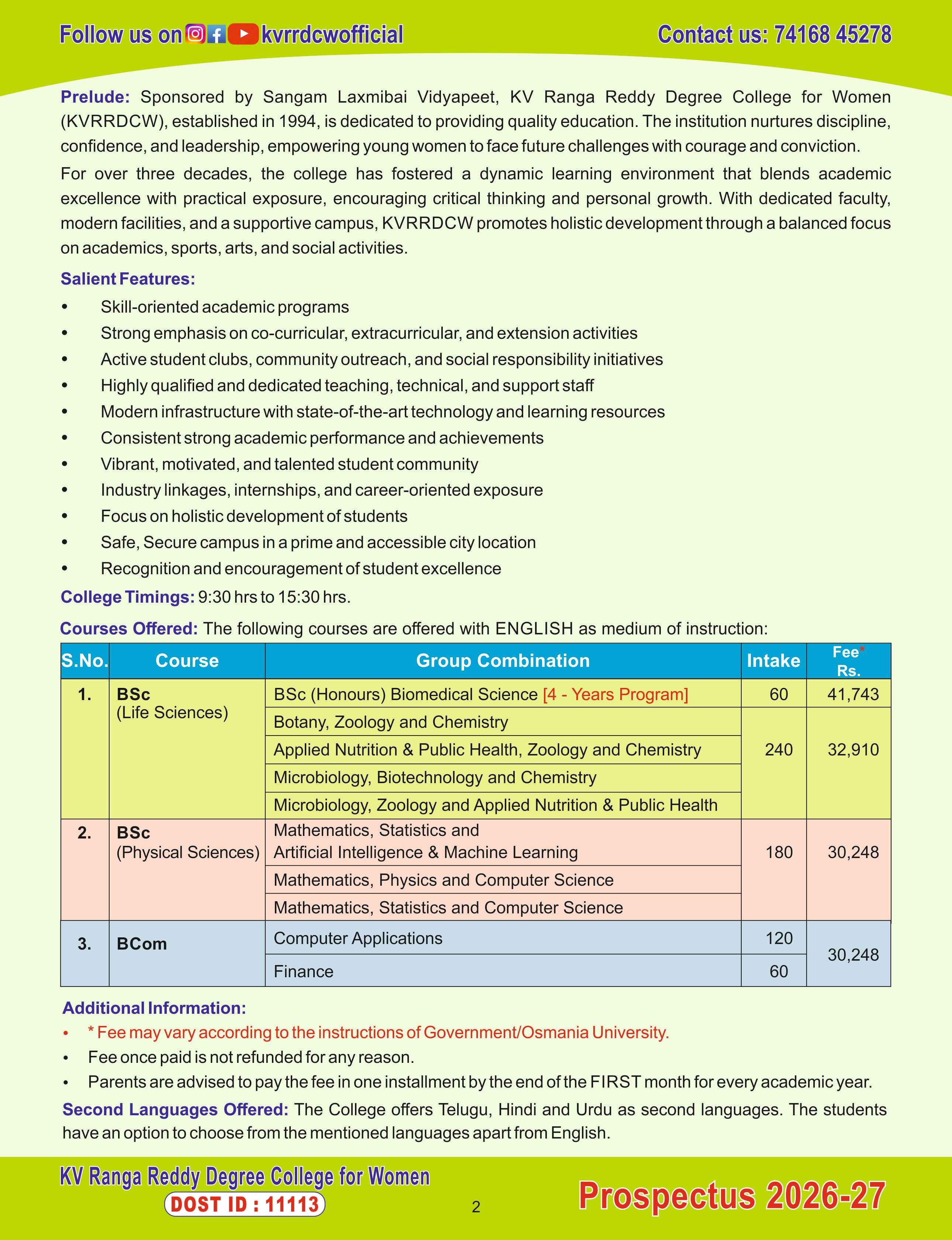 Prospectus Page 2